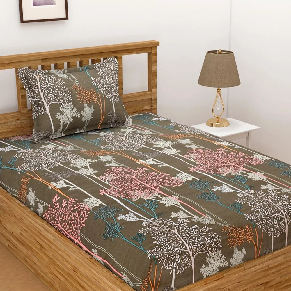 Florida Polycotton Single Bedsheet with Pillow Cover