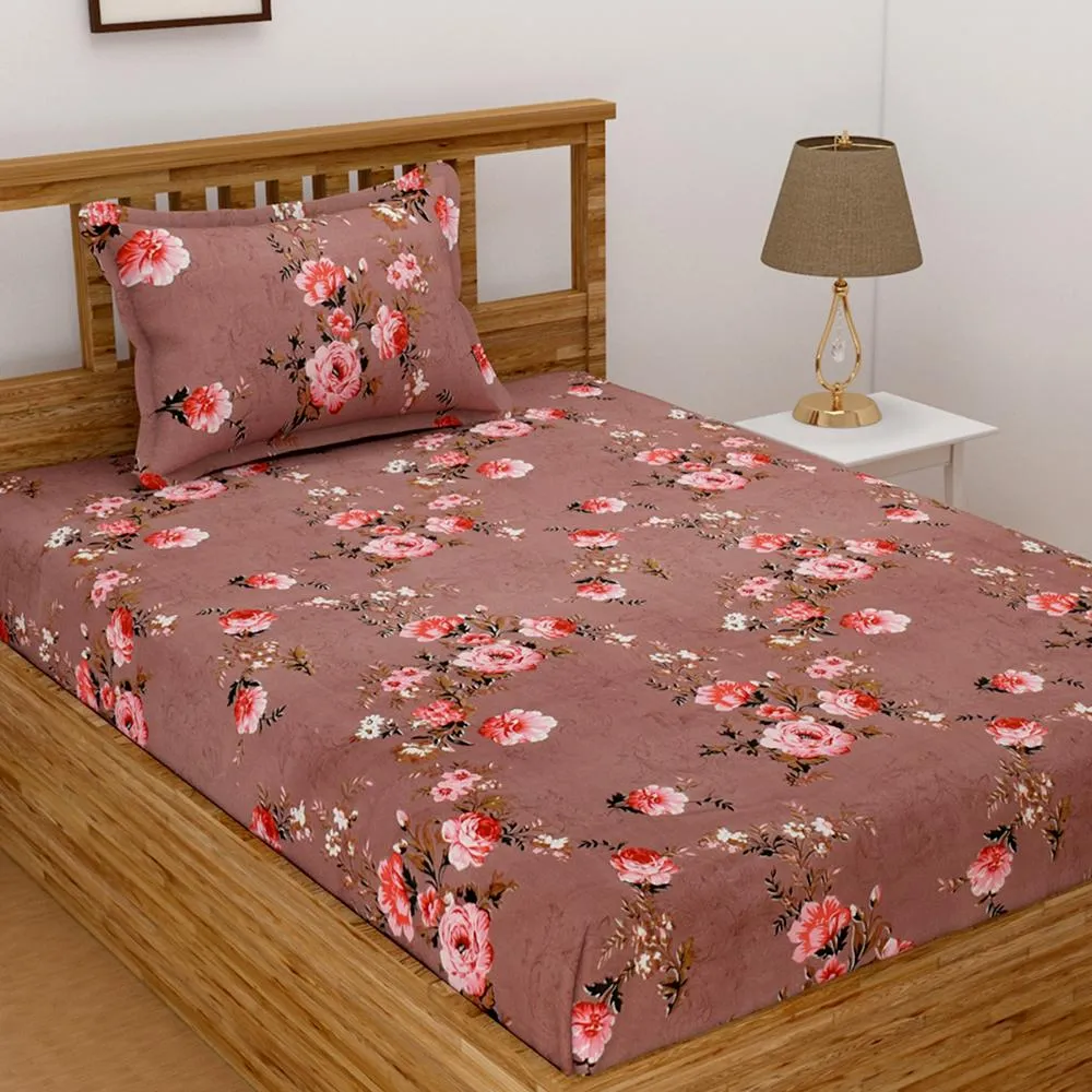 Florida Polycotton Single Bedsheet with Pillow Cover