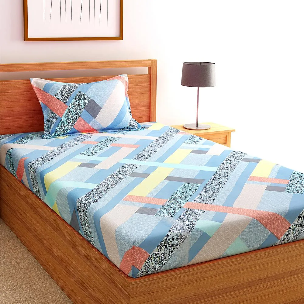 Florida Polycotton Single Bedsheet with Pillow Cover