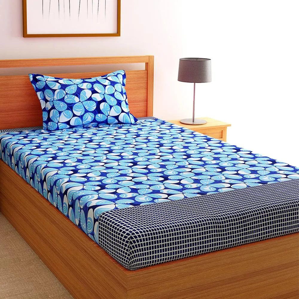 Florida Polycotton Single Bedsheet with Pillow Cover