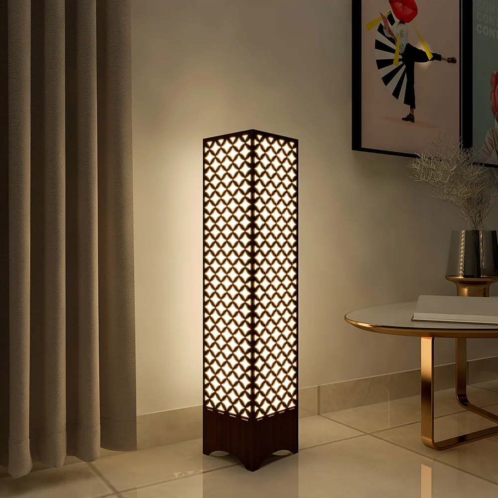 Flower Design Wood Floor Lamp Floor Light Modern Lamp WallMantra