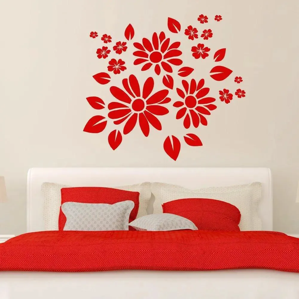 Flower Wall Sticker Premium Quality ( 90 cm X 86 cm Vinyl Home Decor )