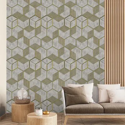 Foil Honeycomb Textured Premium Wallpaper- Altis Collection