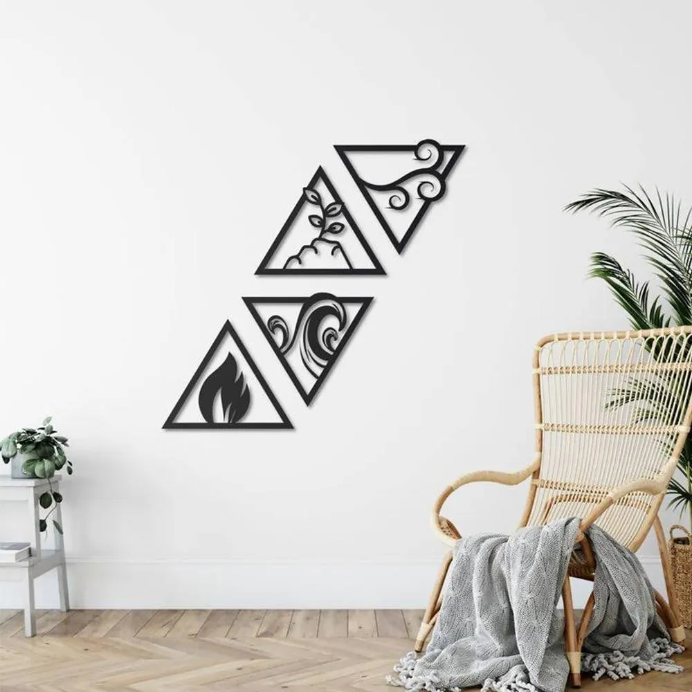 Four Elements Metal Wall Decoration Set of 4