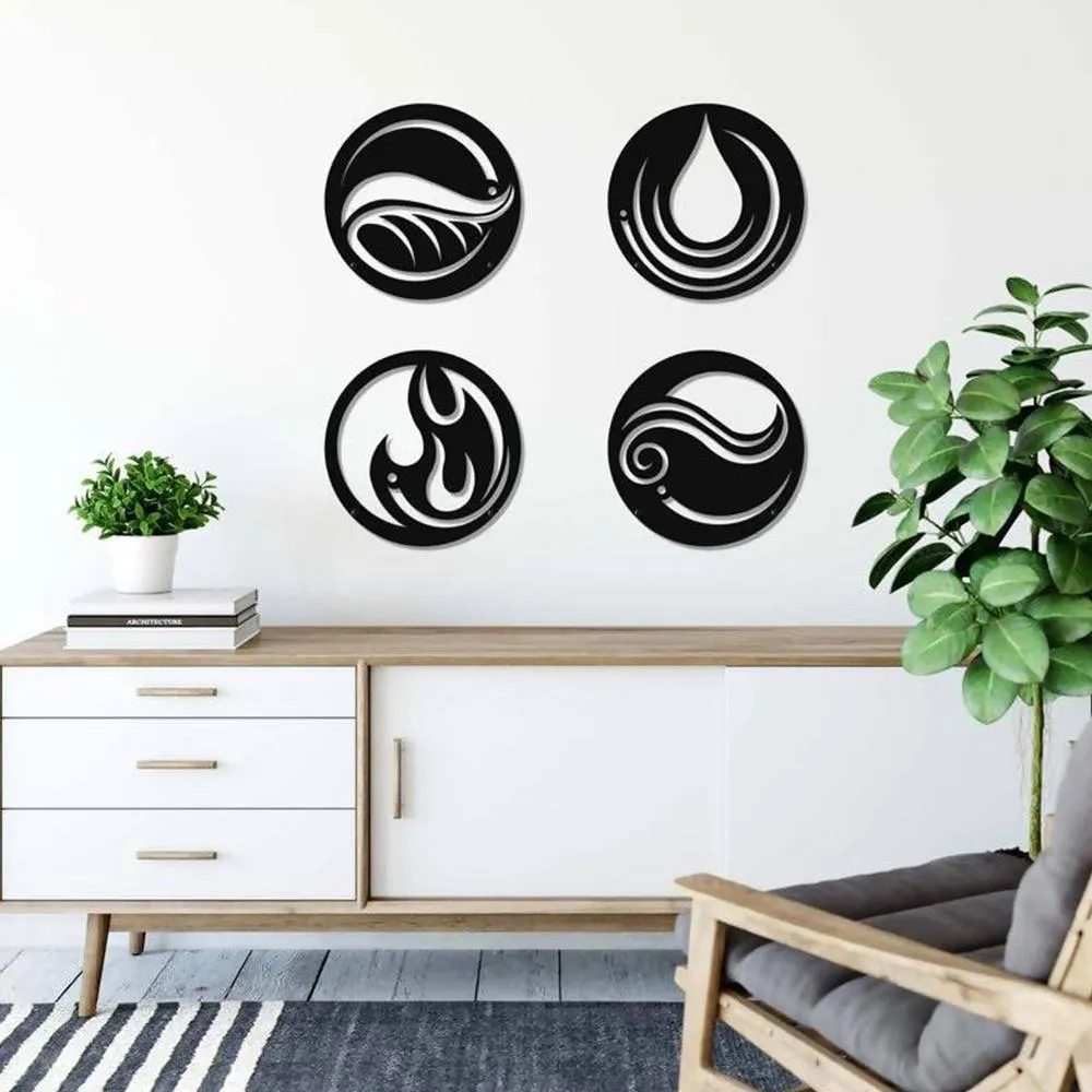 Four Nature Symbol Wall Art Set Of 4