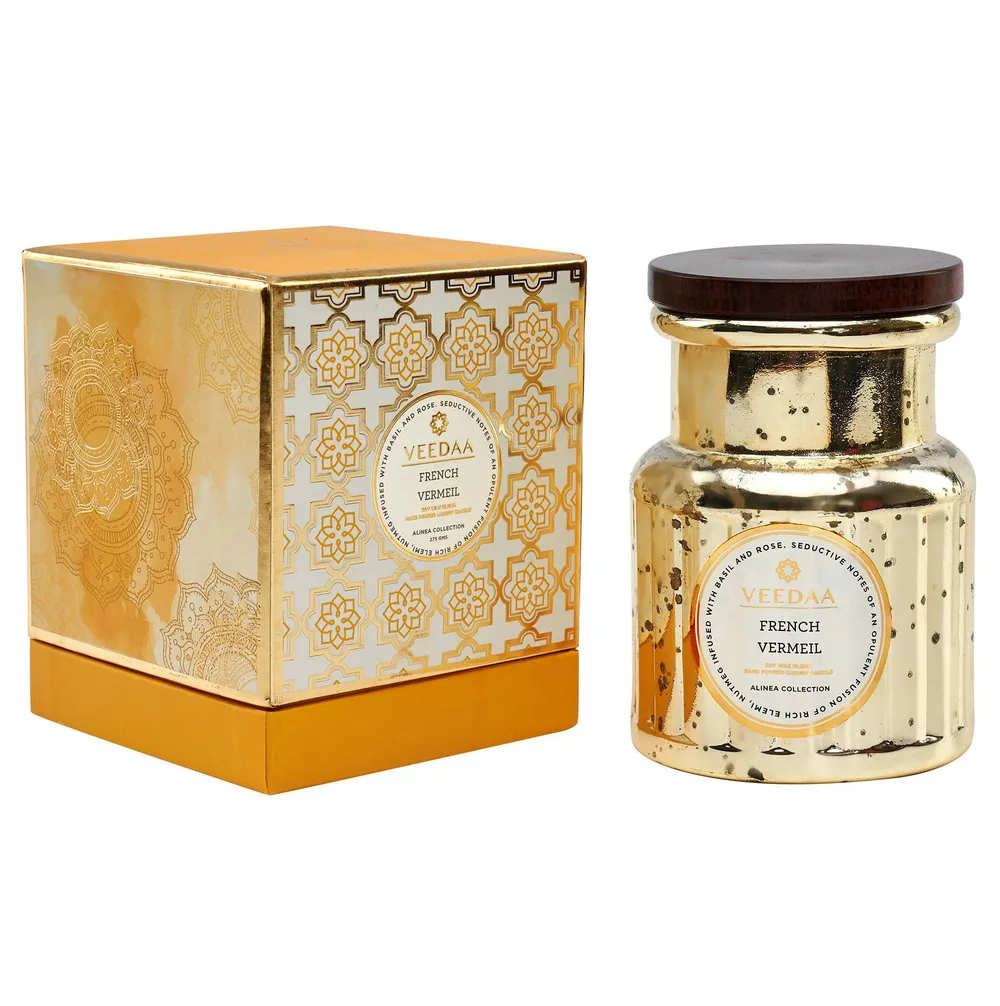 FRENCH VERMEIL CROWN GLASS SCENTED CANDLE