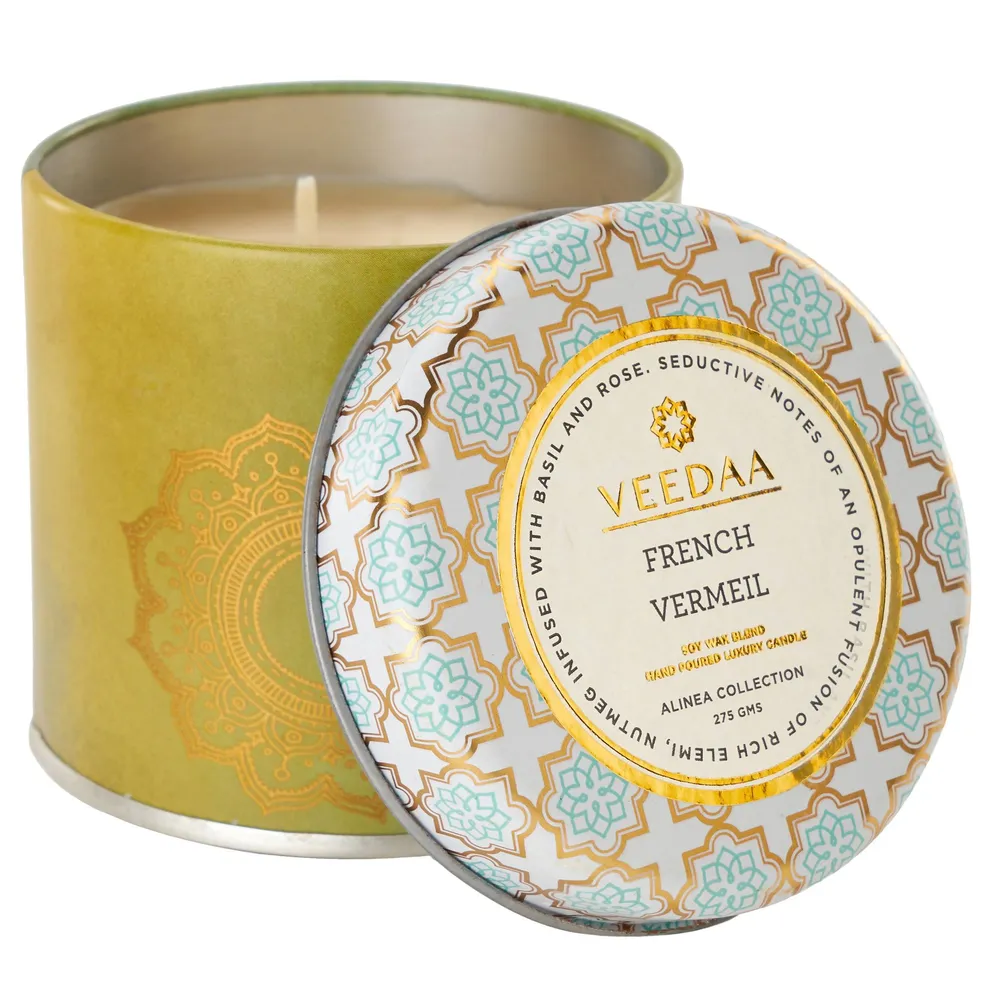 French Vermeil mason Tin Scented Candle