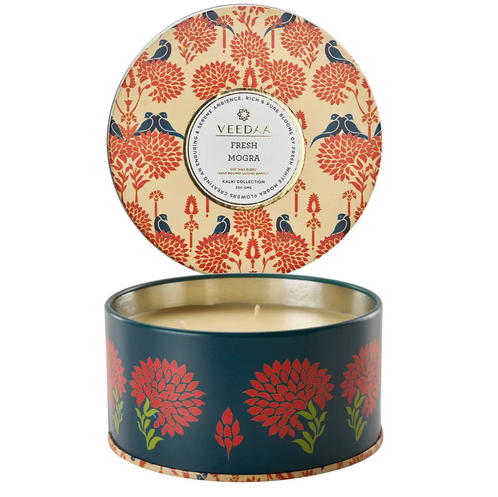 Fresh Mogra 3 Wick Tin Scented Candle