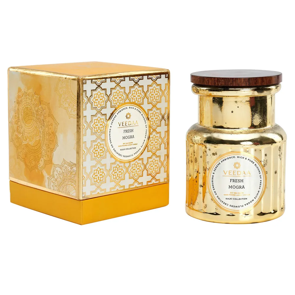 FRESH MOGRA CROWN GLASS SCENTED CANDLE