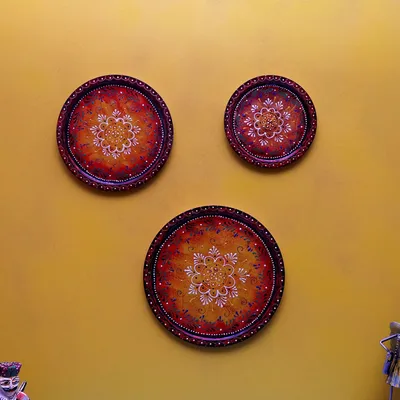 Glorious Rusty Hued Artwork Set of 3 Wallplates