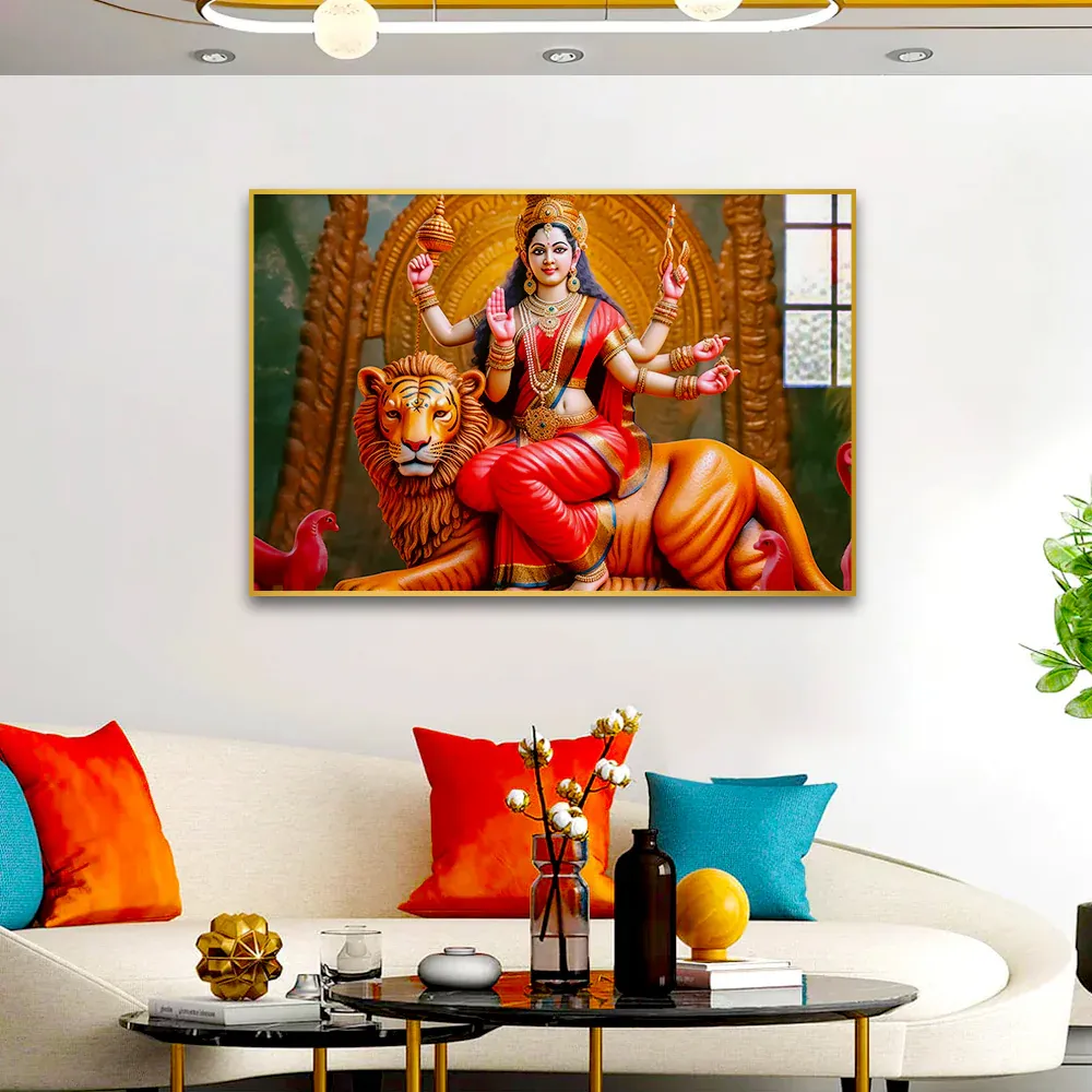 Goddess Durga Mata Artistry Acrylic Wall Painting
