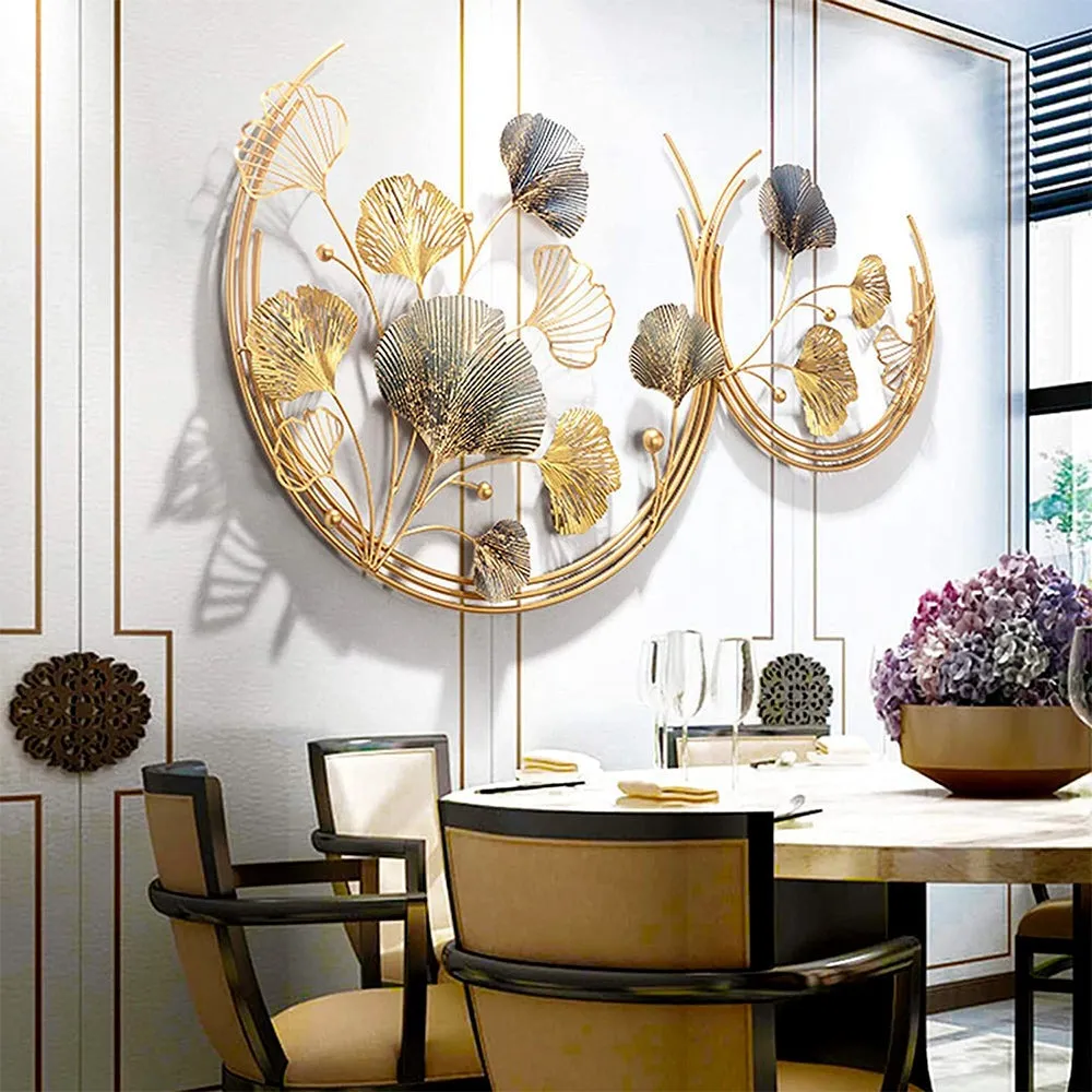 Gold Silver Wild Flowers Large Metal Wall Art