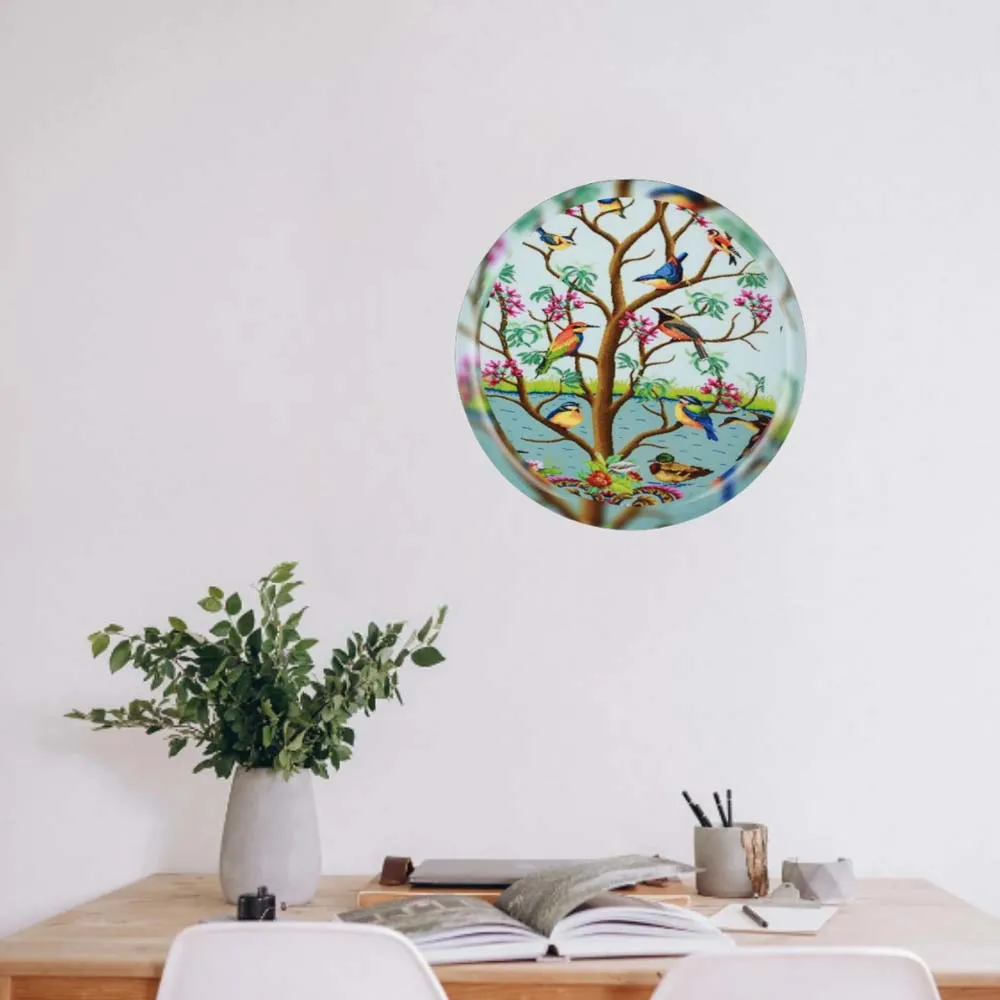 Gorgeous Miracle Garden High-quality Metallic Wall Plate for Living Room(12inches)