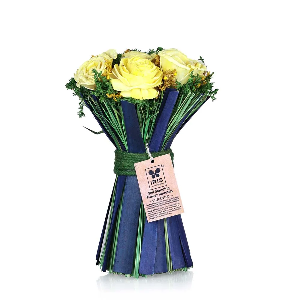 Gorgeous Yellow Artificial Rose Self-Standing Flower Bouquet