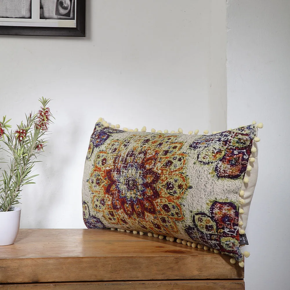 Graceful Galeecha Filled Multi-Hued 100% Cotton Cushion Cover Set Of 1