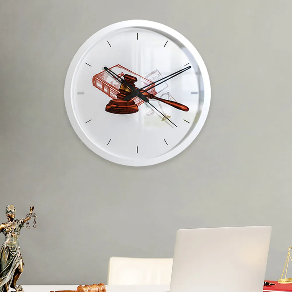 Graphical Wood Wall Clock for Lawyer's Office