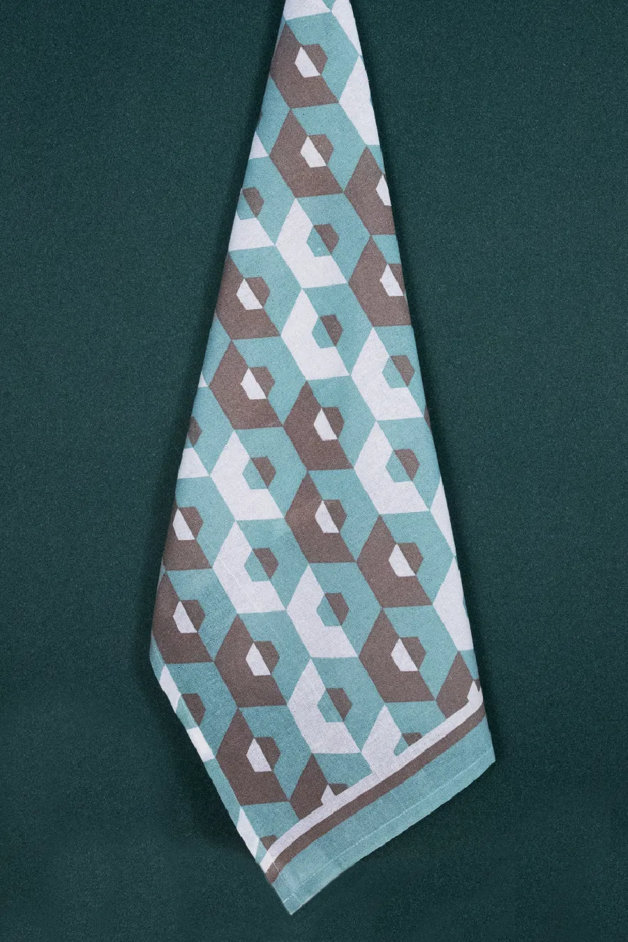 Greenacle Gray Hexagon Print Kitchen Towel (Set of 2)