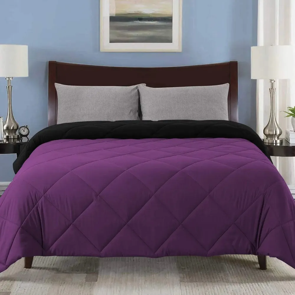 Grey & Brown Quilted Single Bed Comforter