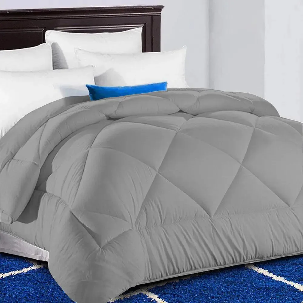 Grey Loosely Quilted Single Bed Comforter