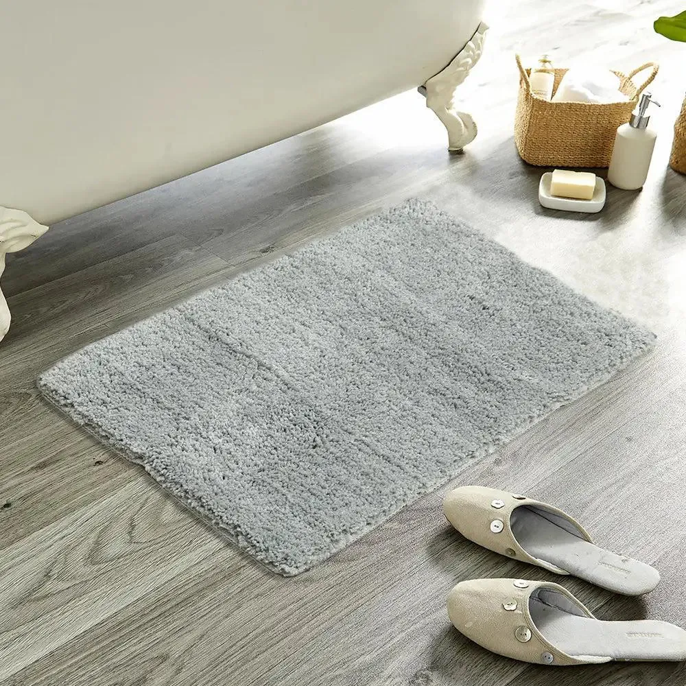 Grey Microfibre Premium Plain Bathmat (40 x 60) cm