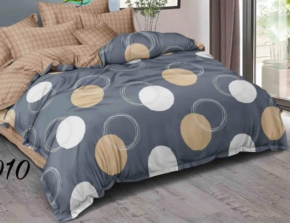 Grey Muse Printed Double Bedsheet With 2 Pillow Covers (Grey)