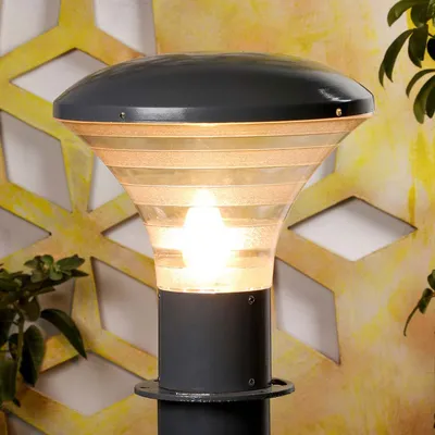 Grey Tapered Decorative Warm Outdoor Gate Light