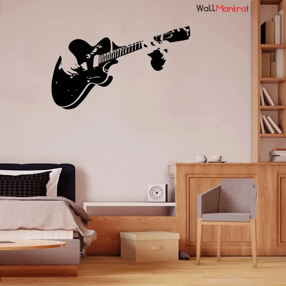 Guitar Music Wall Sticker For Living Room