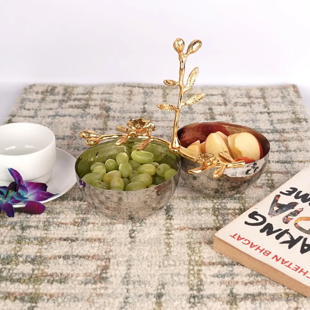 Hand-hammered 2 Pieces of Serving Bowl