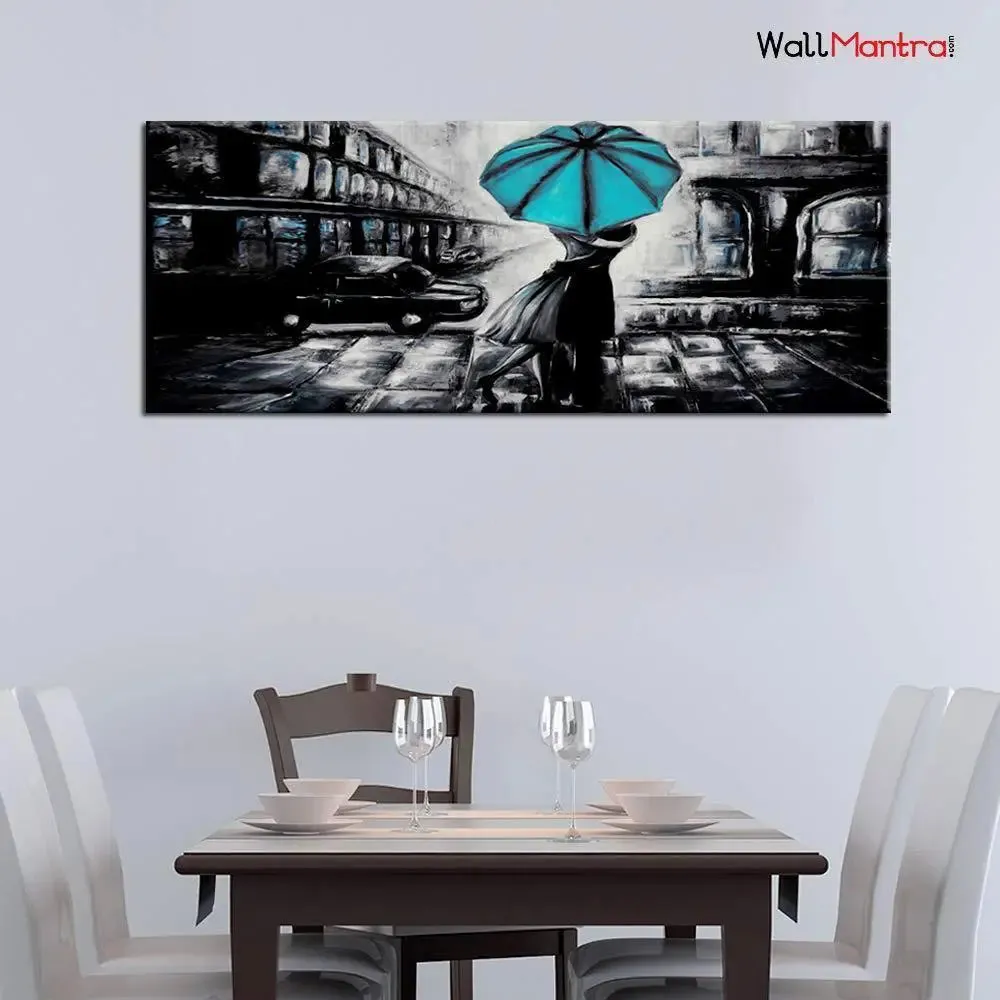 Hand Painted Vintage Romantic Couple Canvas Wall Painting