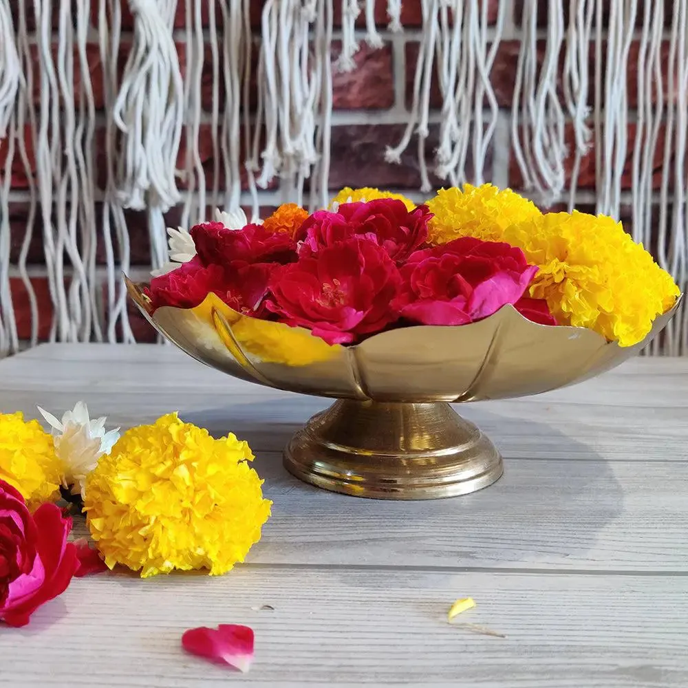 Handcrafted Designer Golden Lotus Urli Bowl