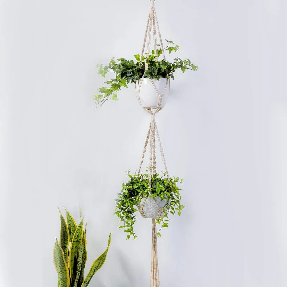 Handwoven 2 Pots Cotton Plant Hanger Without Pot
