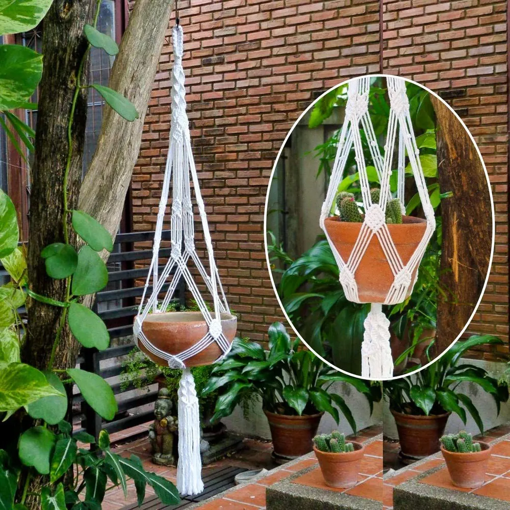 Handwoven Crafty Long Plant Hanger Without Pot