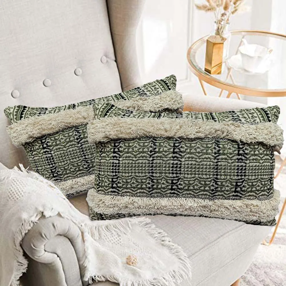 Handwoven Designer Yellow Cushion Cover