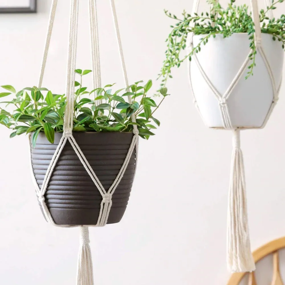 Handwoven Traditional Classic Plant Hanger Without Pot Pack of 2