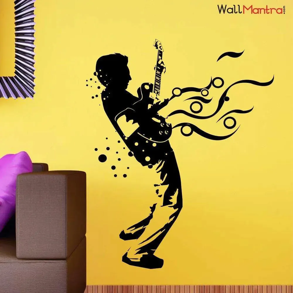 Hardcore Guitarist Large Music Wall Sticker