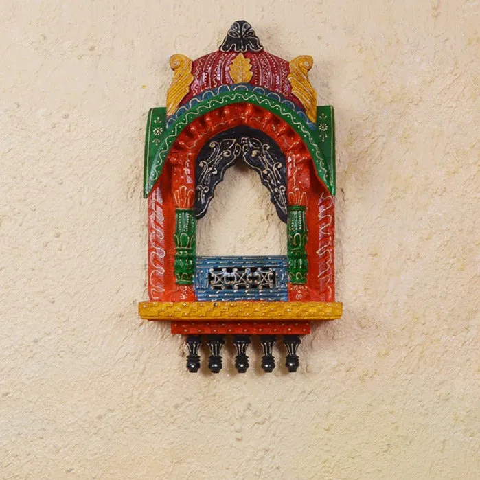 Heritage Style Painted Wooden Jharokha