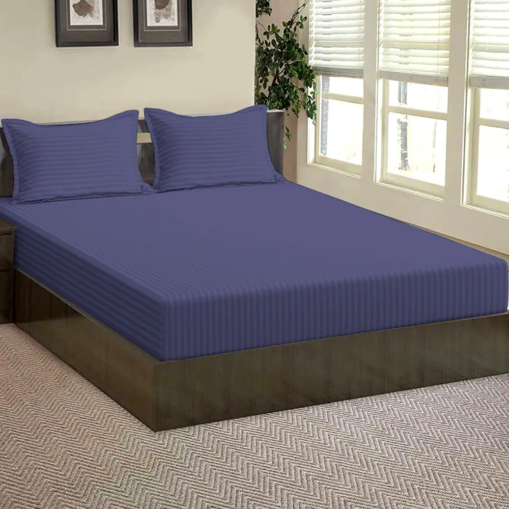 High-Quality Cotton Single Bed Fitted Bedsheet With 2 Pillow Covers(Available in Multiple Colours)