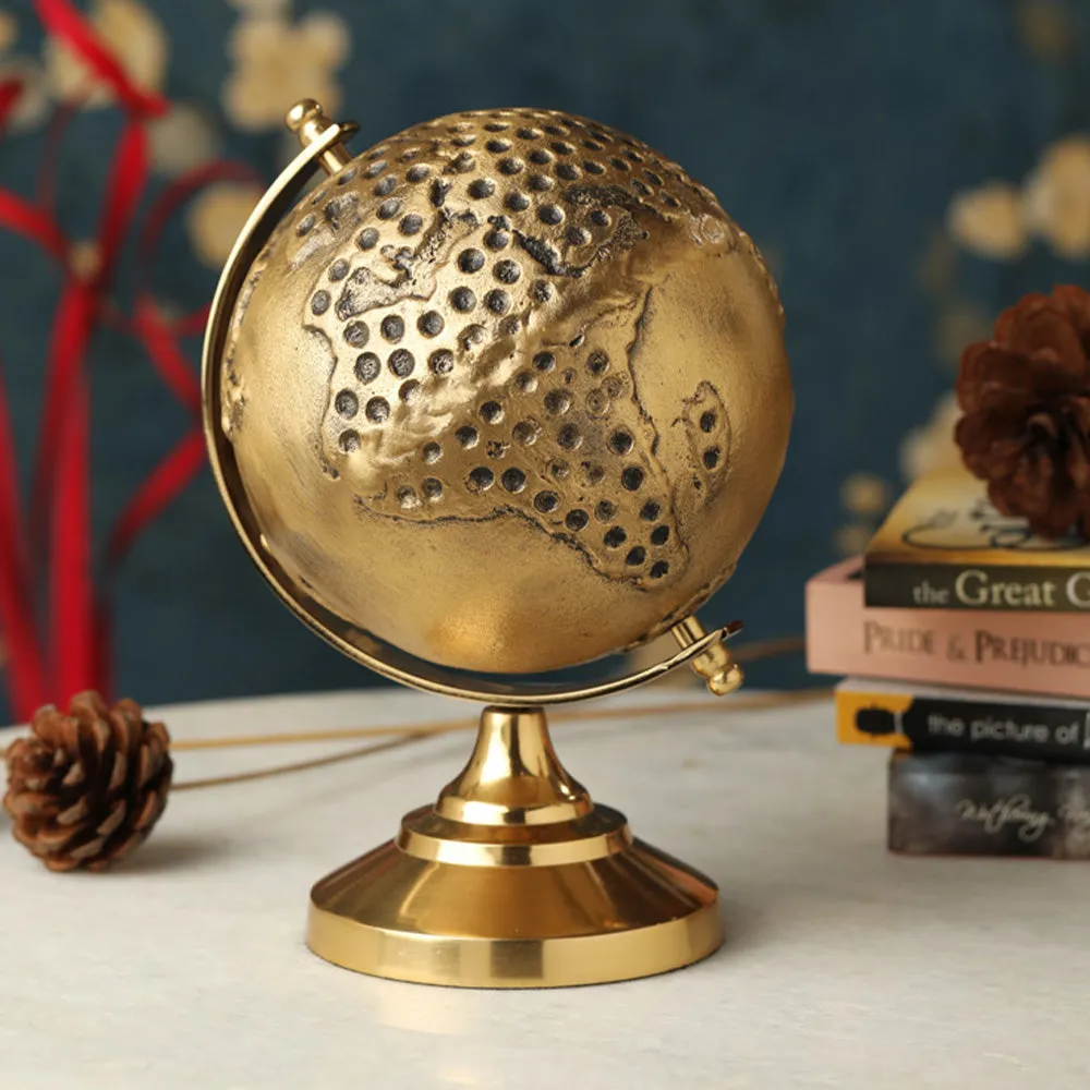 Hollow Globe Table Accent in Gold Finish