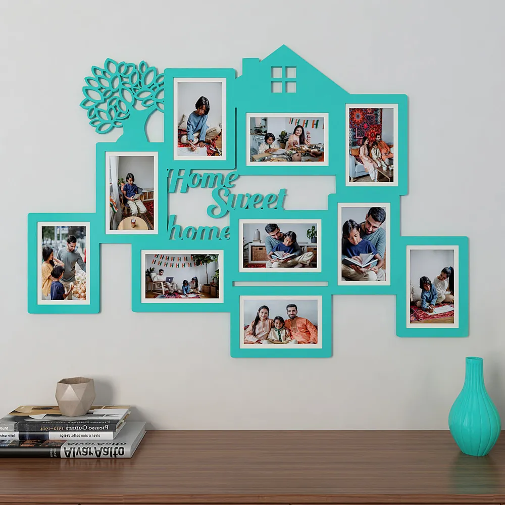 Home Sweet Home Turquoise Hanging Photo Frame