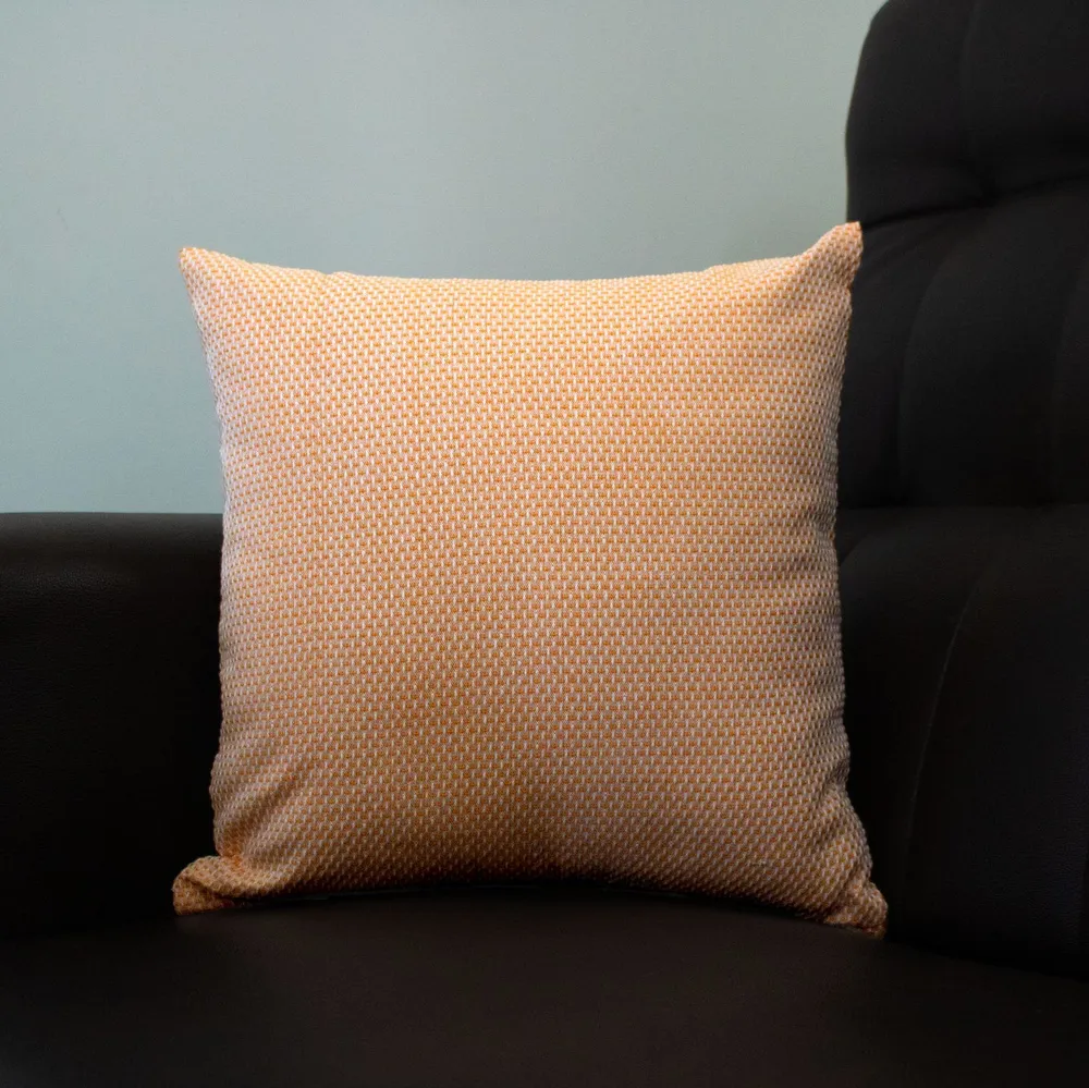 Honey Orange Woven Cushion Cover