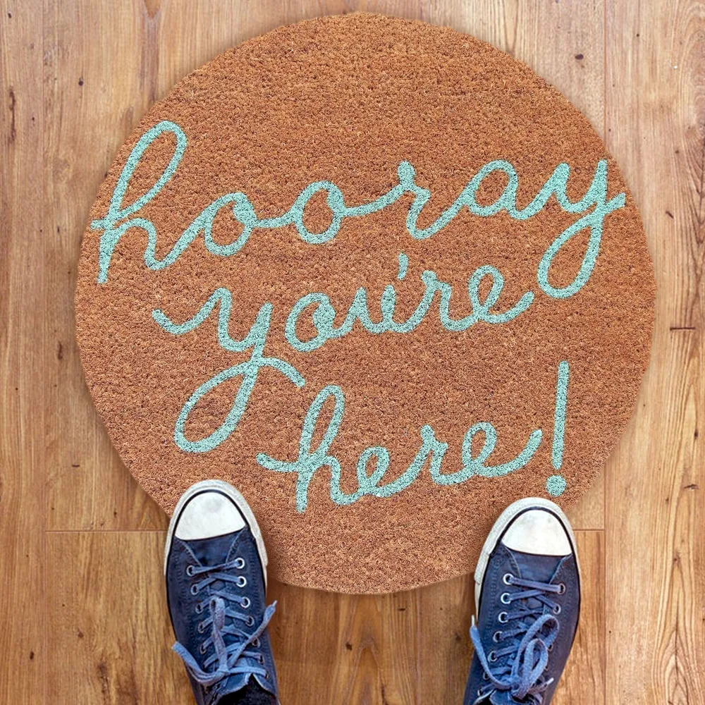 Hooray Funny Printed Natural Coir Doormat