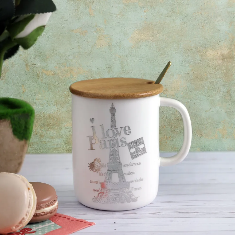 I love Paris Printed Silver Coffee Mug