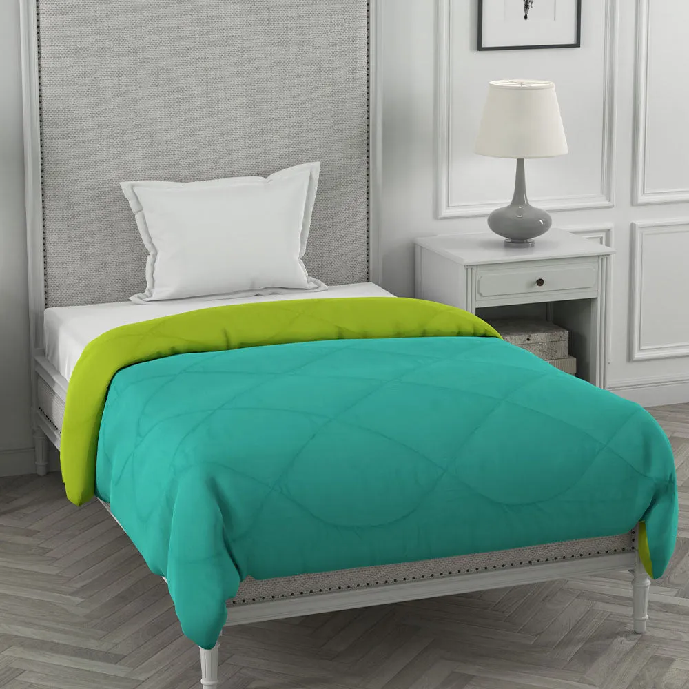 Jaipur Fabric Aqua Green & Parrot Green Single Bed Comforter