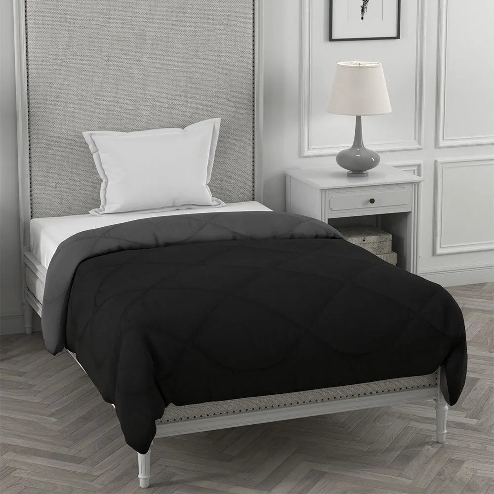 Jaipur Fabric Black & Dark Grey Single Bed Comforter