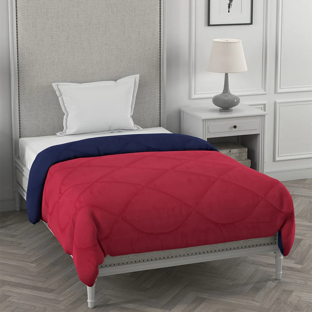 Jaipur Fabric Dark Pink & Navy Blue Single Bed Comforter