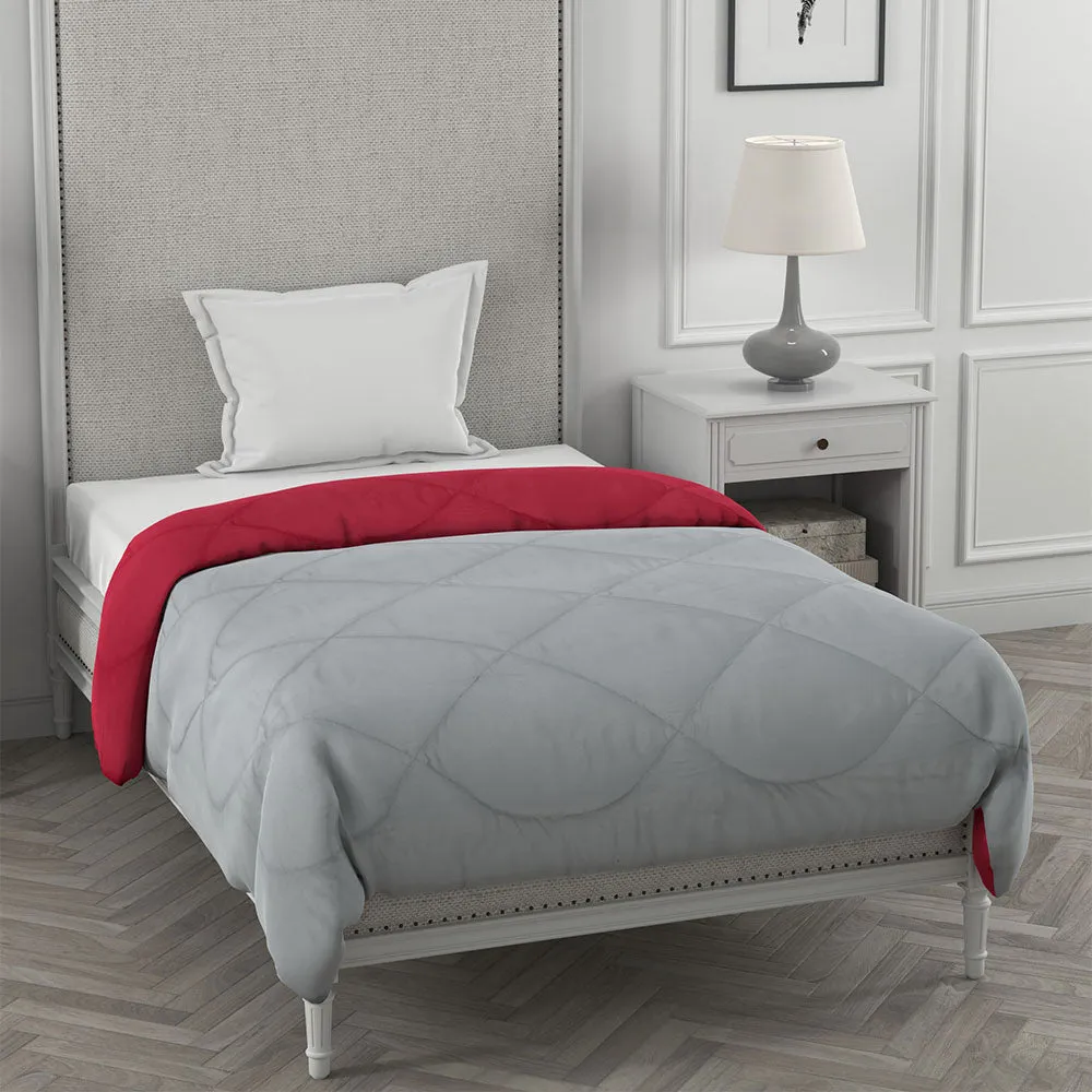 Jaipur Fabric Dark Pink Smoke White Single Bed Comforter