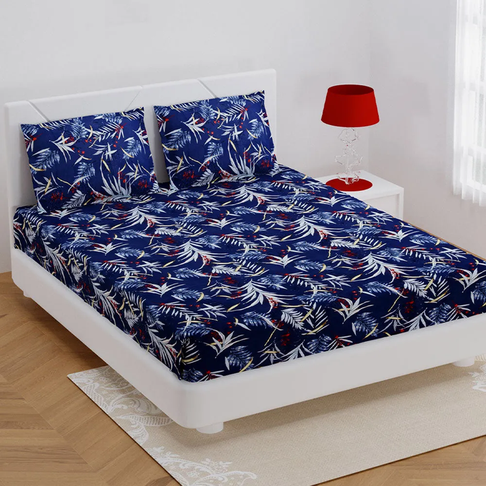 Jaipur Fabric Dense Thin Leafy Designer Super Soft Polymix Double Bedsheet