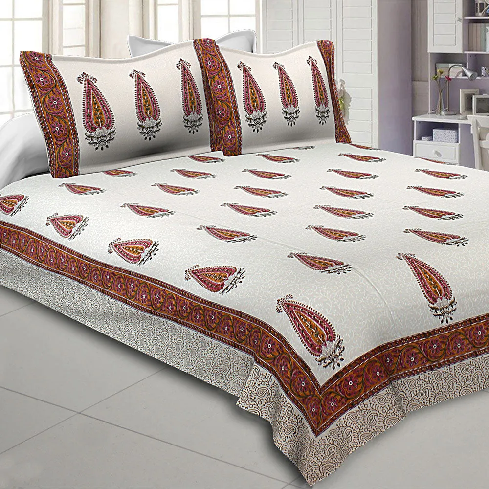 Jaipur Fabric Distinct Designer Hand Block Print Cotton Double Bedsheet