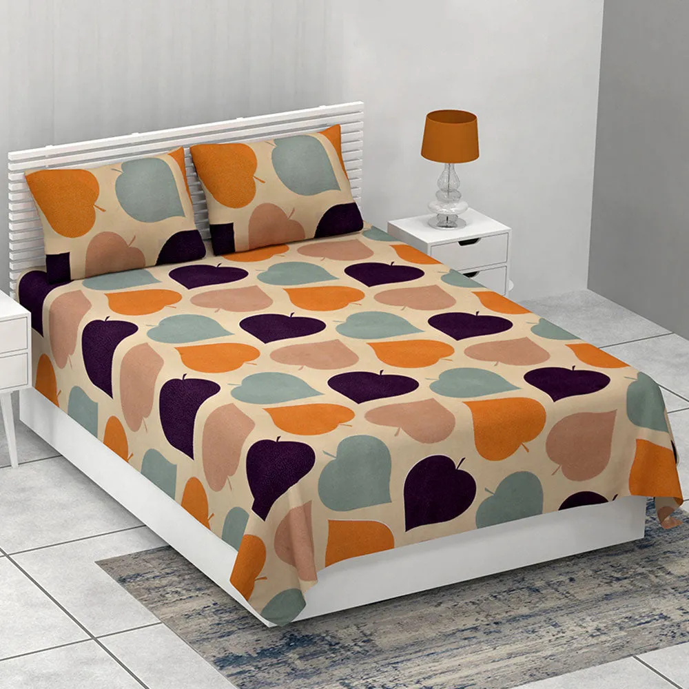 Jaipur Fabric Paan Pattern Multicolor Super-soft Double Bedsheet