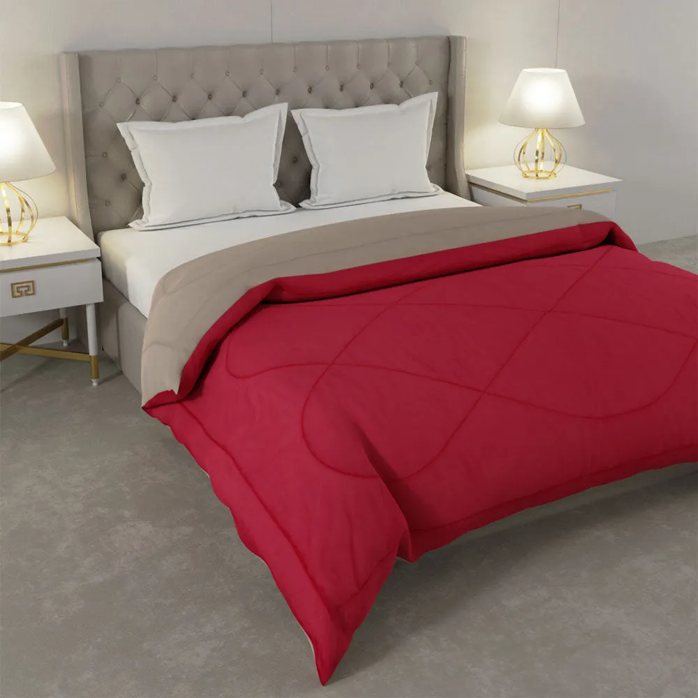 Jaipur Fabric Red-Off White Double Bed Comforter